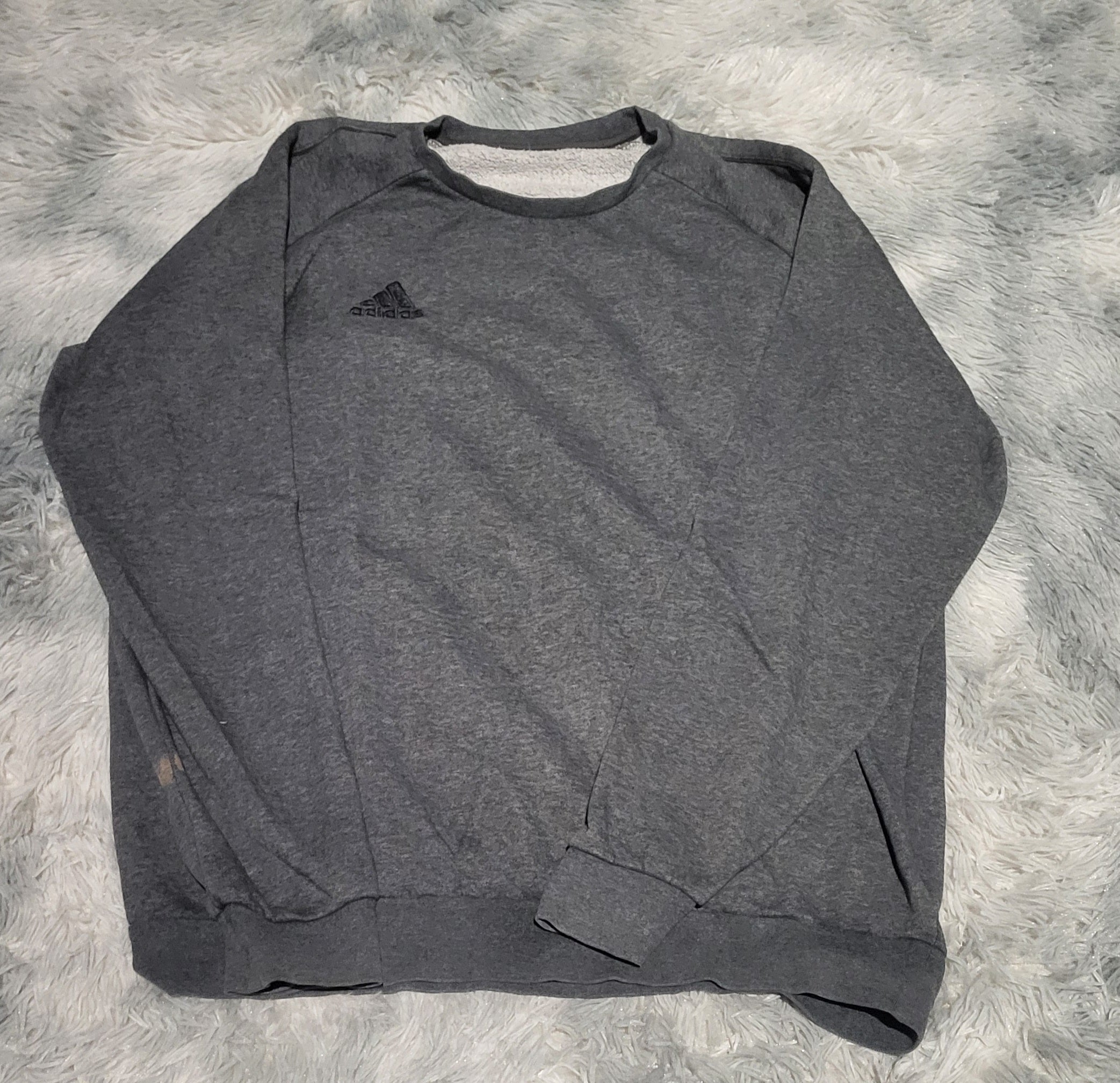 Sweat Adidas Gris Anthracite - Logo Adidas Brodé - Taille XL