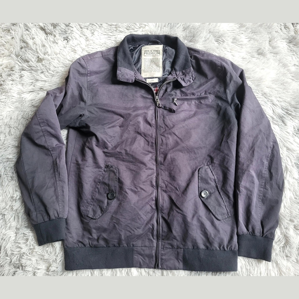 Blouson Harrington Jack & Jones Premium – Bleu Marine – Taille L – Mi-saison