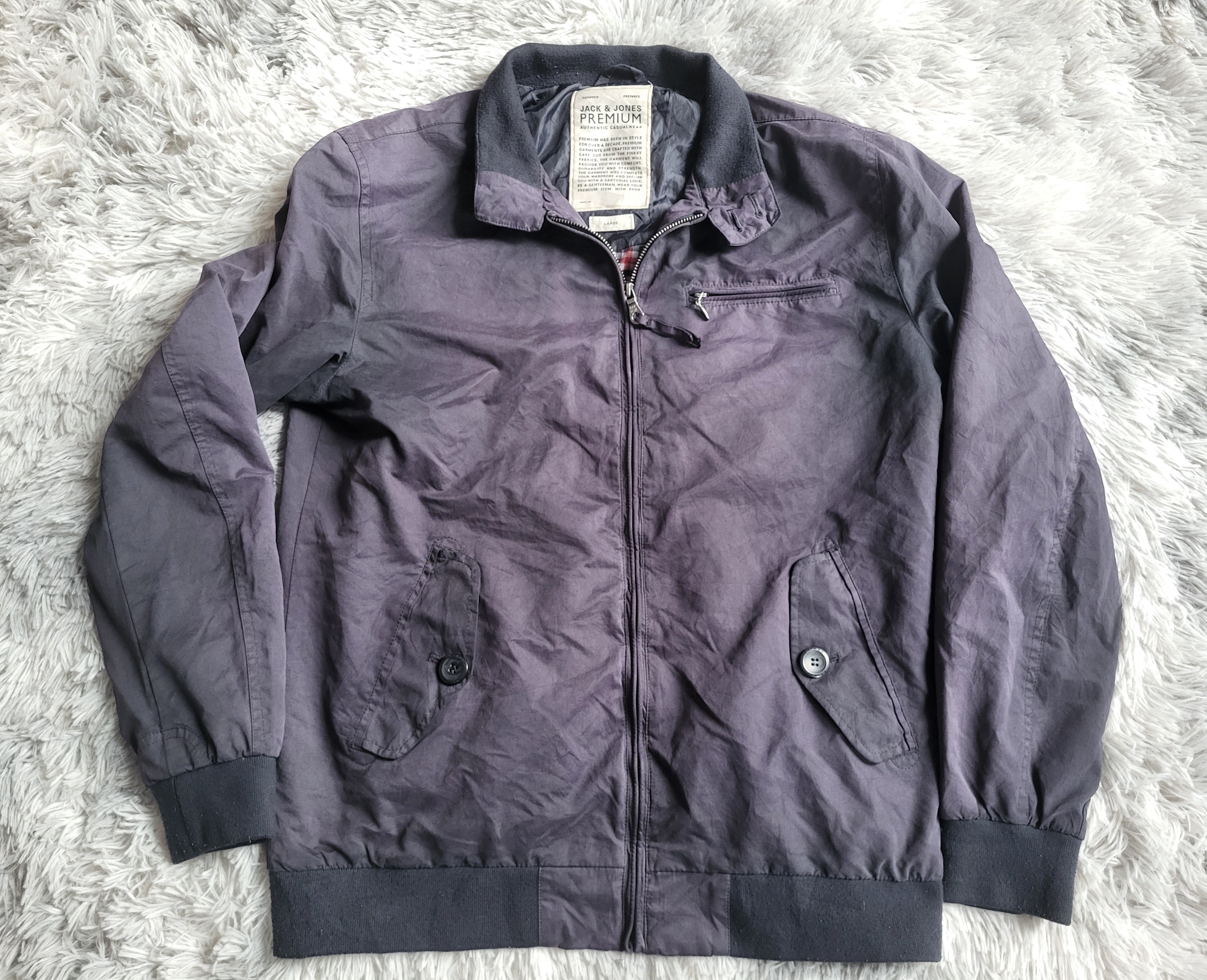 Blouson Harrington Jack & Jones Premium – Bleu Marine – Taille L – Mi-saison