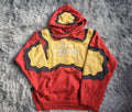 Sweat à capuche Stüssy Reworked Patchwork – Pièce Unique 1/1 – Rouge & Jaune – Taille L (Boxy Fit)