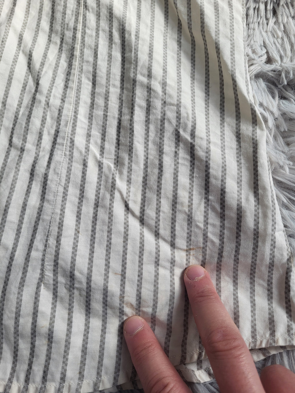 Chemisette HUGO Hugo Boss Slim Fit - Rayures Grises & Écru - Taille L