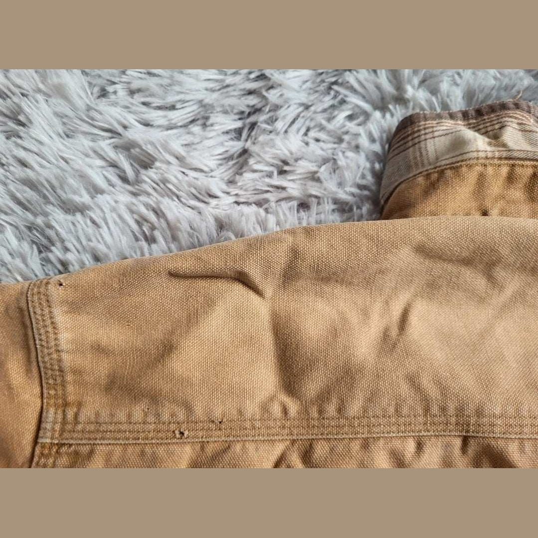 Veste en coton beige, marque non visible, taille non indiquée, Fripes Sélect