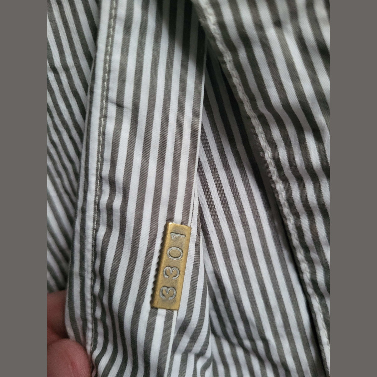 Chemise G-Star RAW 3301 Correct Line - Rayures Hickory - Taille XL - Coupe Regular Confort