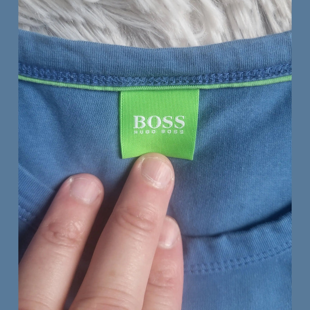 T-shirt Hugo Boss Green Team Bleu Coton Pima Sport Chic Taille M