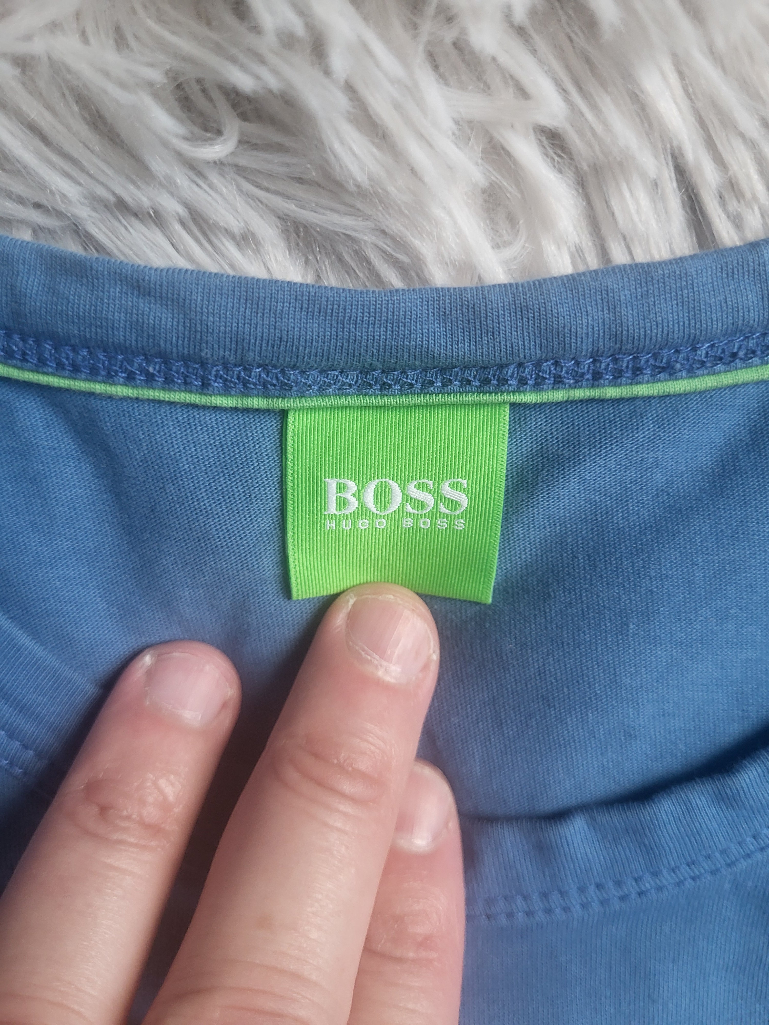 T-shirt Hugo Boss Green Team Bleu Coton Pima Sport Chic Taille M