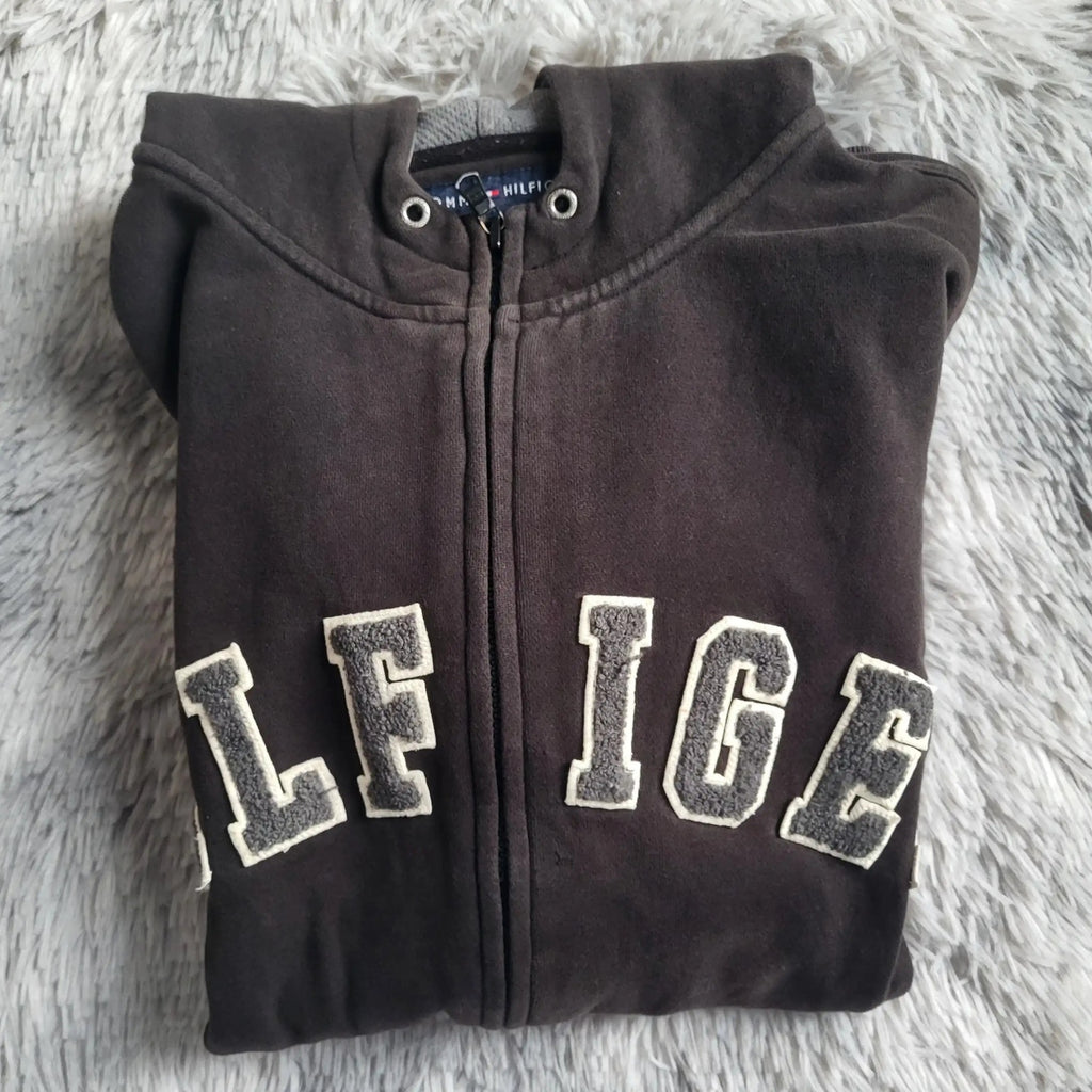 Sweat à capuche marron Tommy Hilfiger, taille M, Fripes Sélect