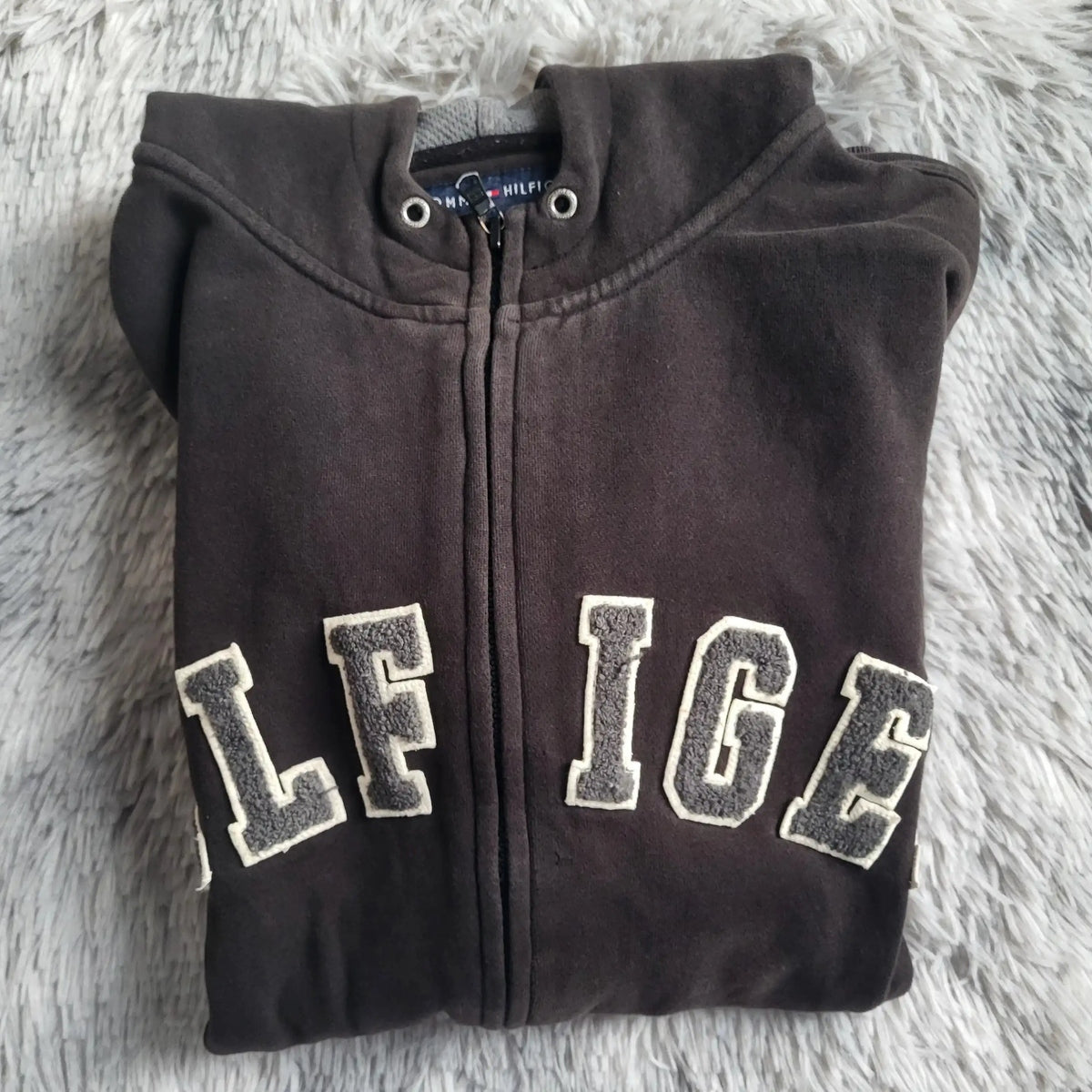 Sweat à capuche marron Tommy Hilfiger, taille M, Fripes Sélect