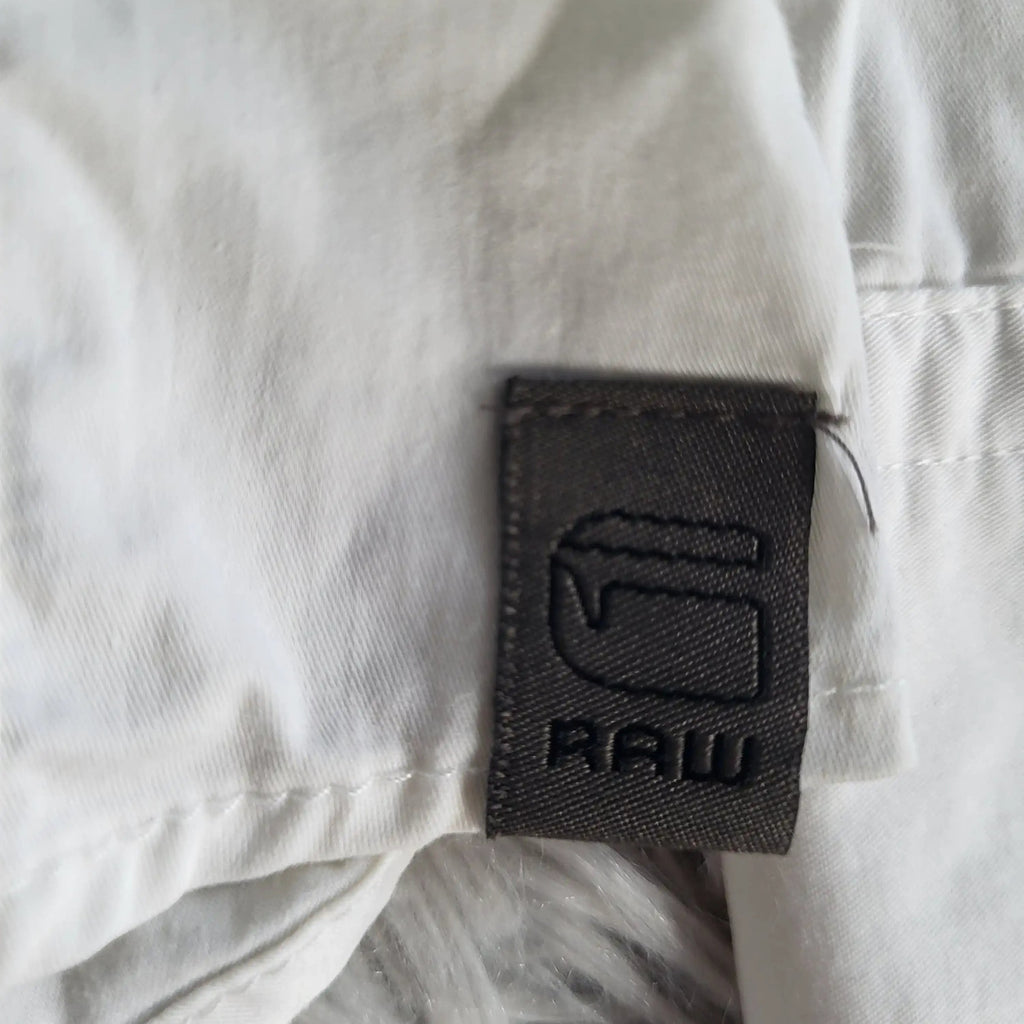 Chemise G-Star RAW Landoh Slim Blanche - Taille XL - Style Utilitaire Tacoma - Coton Premium
