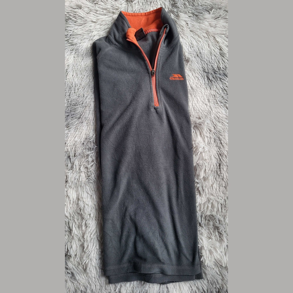 Micropolaire Trespass Blackford Gris Anthracite & Orange - Col Demi-Zip - Taille L