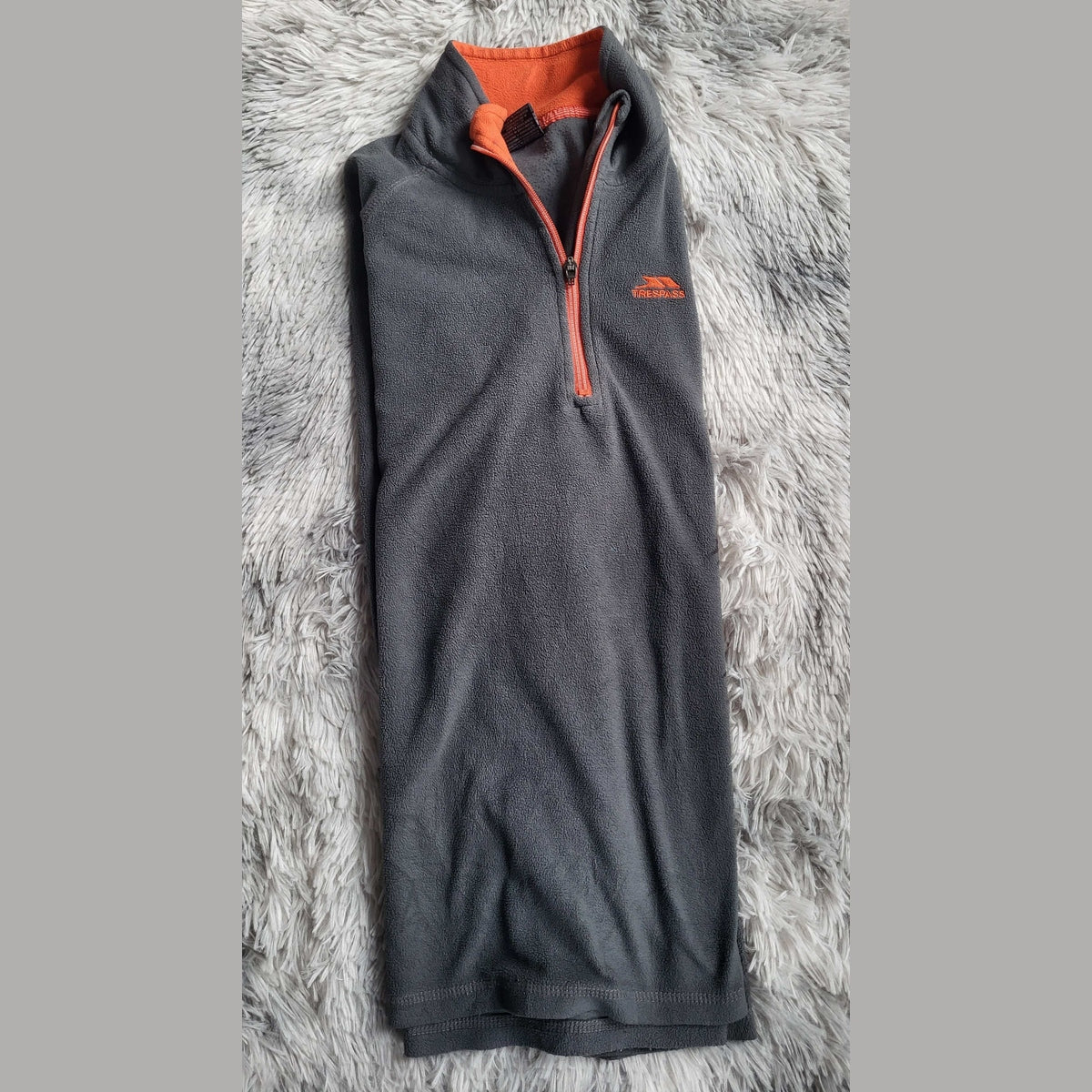 Micropolaire Trespass Blackford Gris Anthracite & Orange - Col Demi-Zip - Taille L