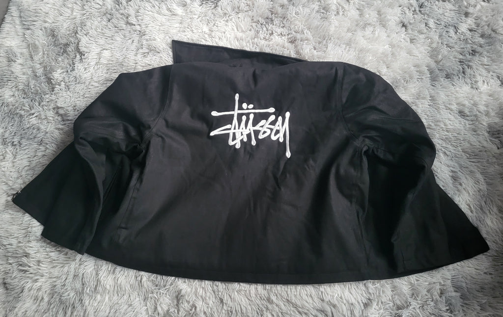 Veste Stüssy Canvas Noire Homme - Double Logo Brodé - Taille M - Neuf