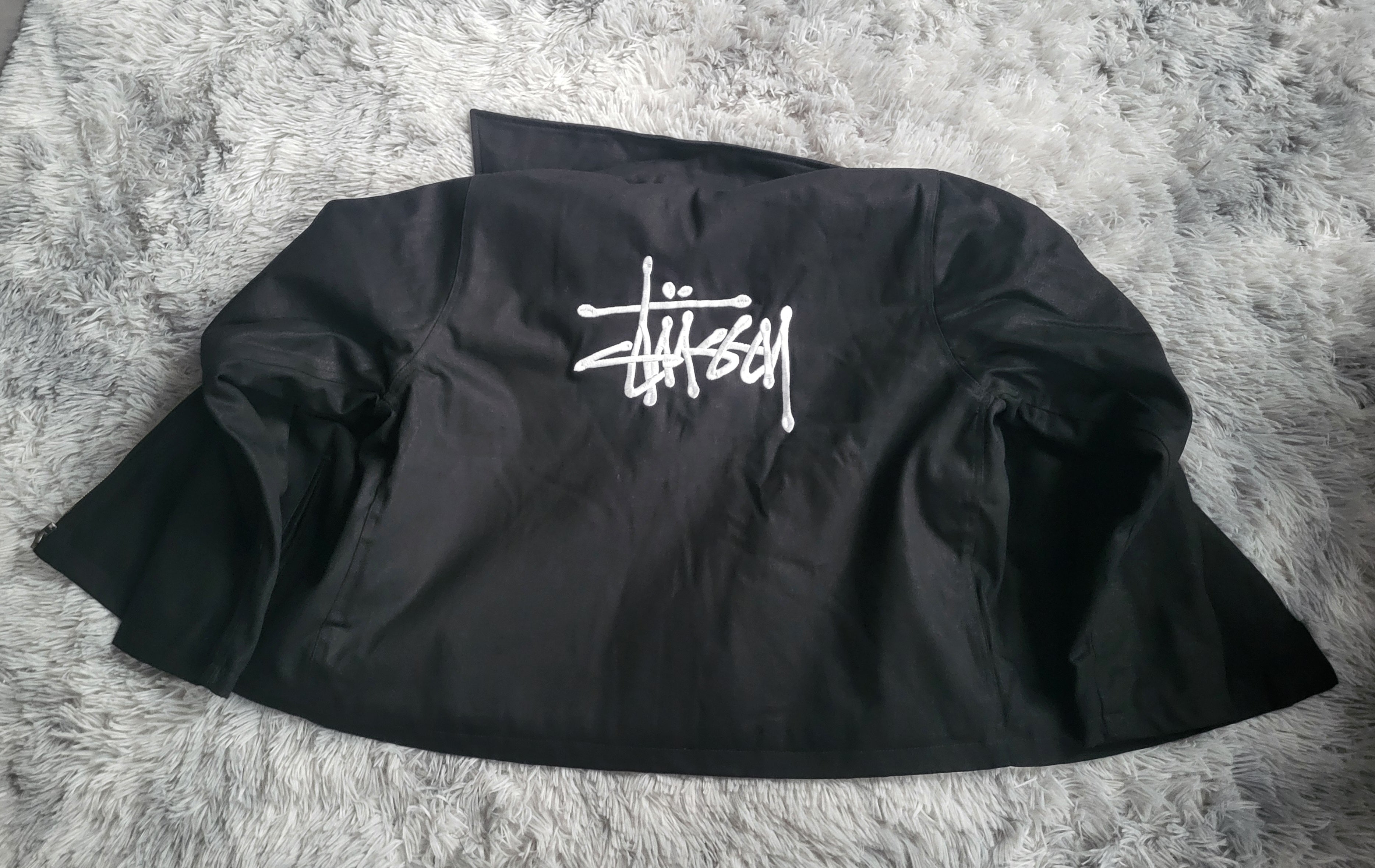 Veste Stüssy Canvas Noire Homme - Double Logo Brodé - Taille M - Neuf