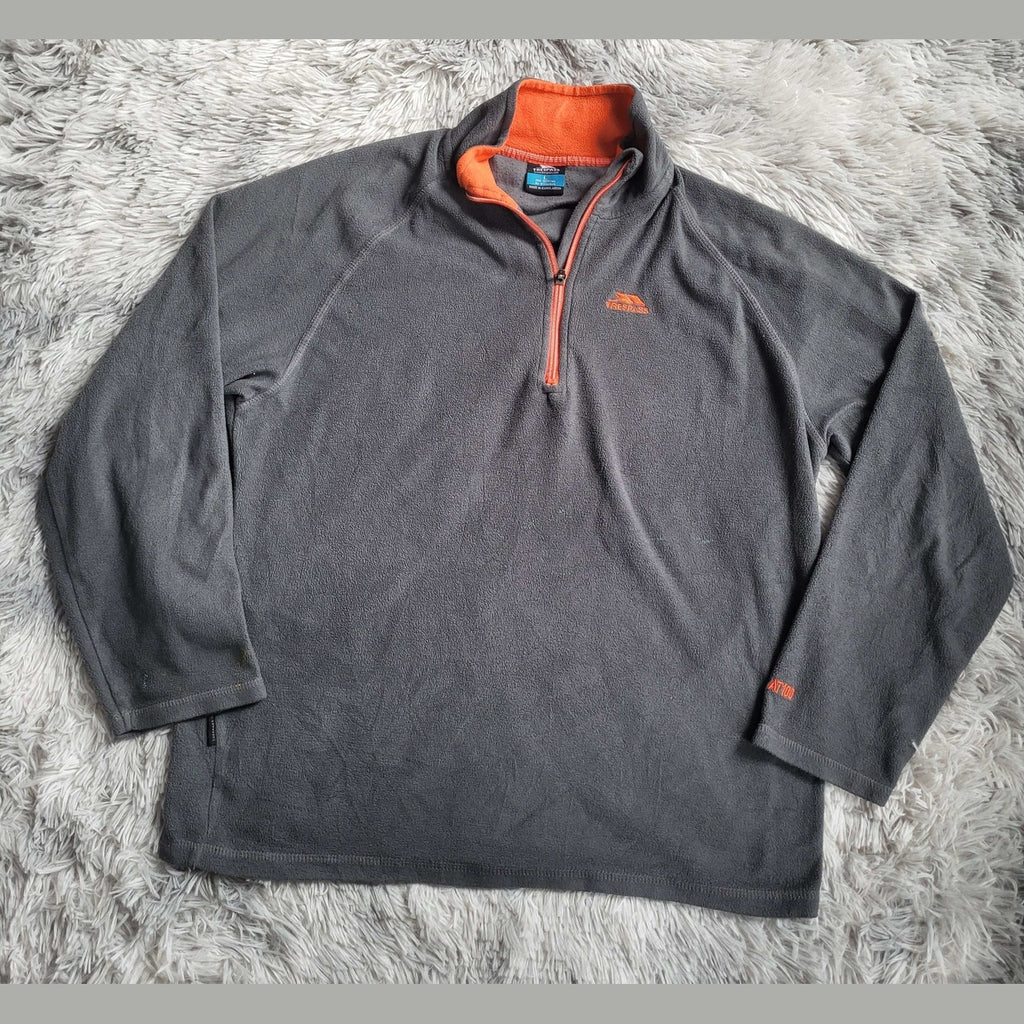 Micropolaire Trespass Blackford Gris Anthracite & Orange - Col Demi-Zip - Taille L