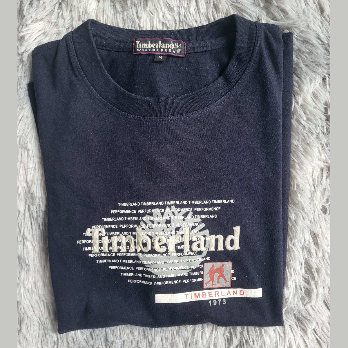T-shirt Timberland noir taille M, logo imprimé devant. Fripes Sélect
