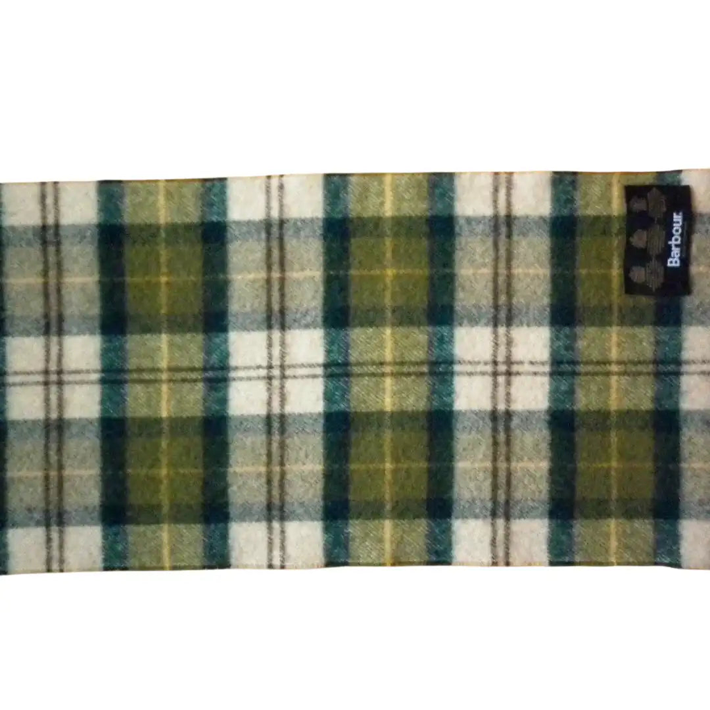 Écharpe Barbour à carreaux verts et blancs, taille unique. Fripes Sélect