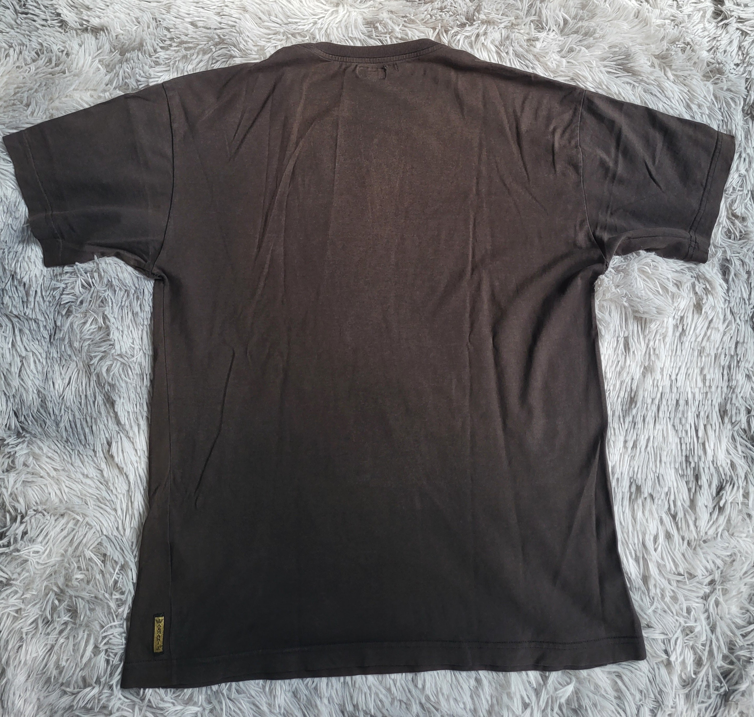 T-shirt Vintage Armani Jeans AJ "Speak Out" – Marron & Orange – Taille M – Y2K