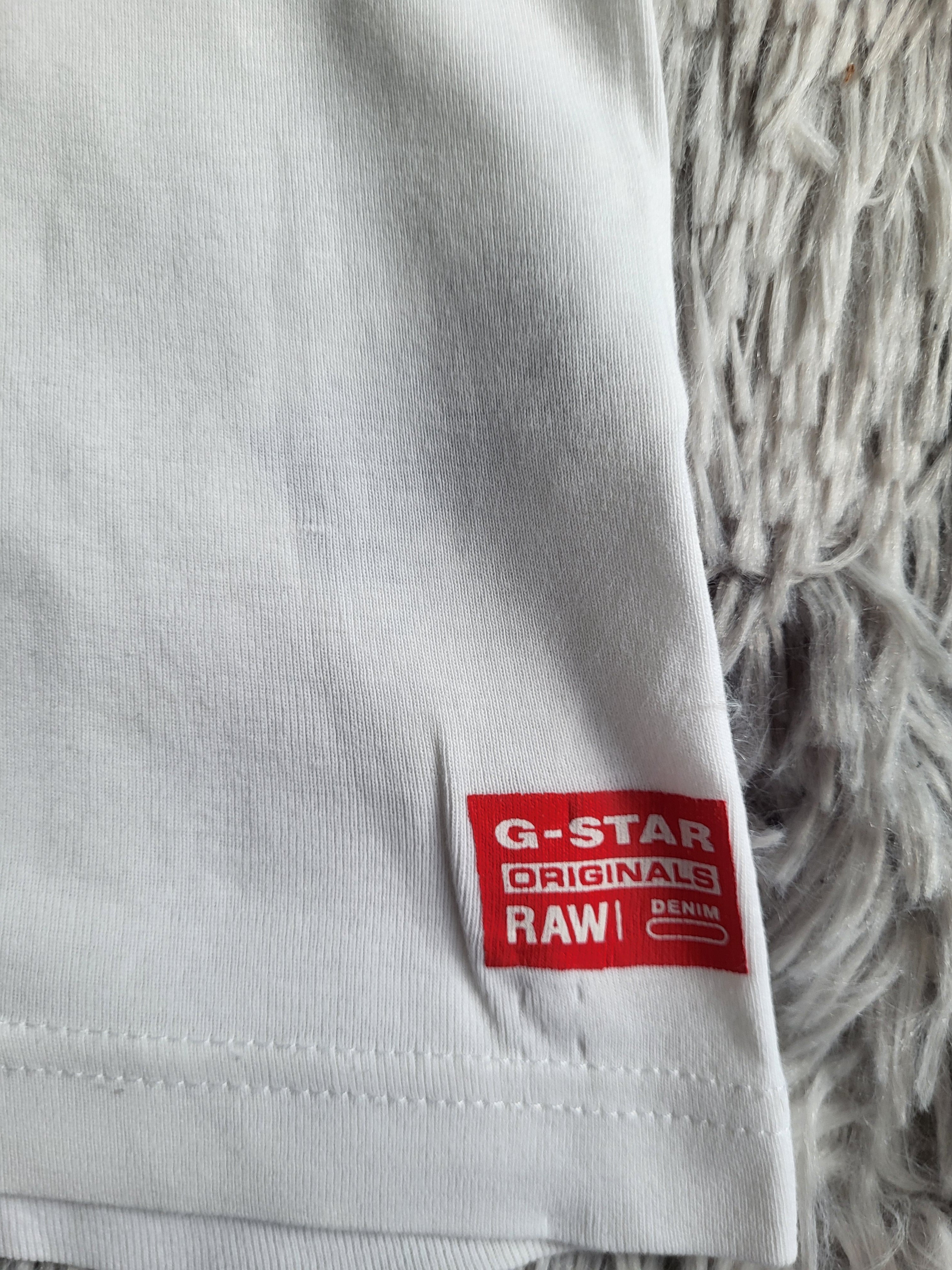 T-shirt G-Star RAW Originals Graphic 8 – Coton Bio – Taille L – Blanc Optique