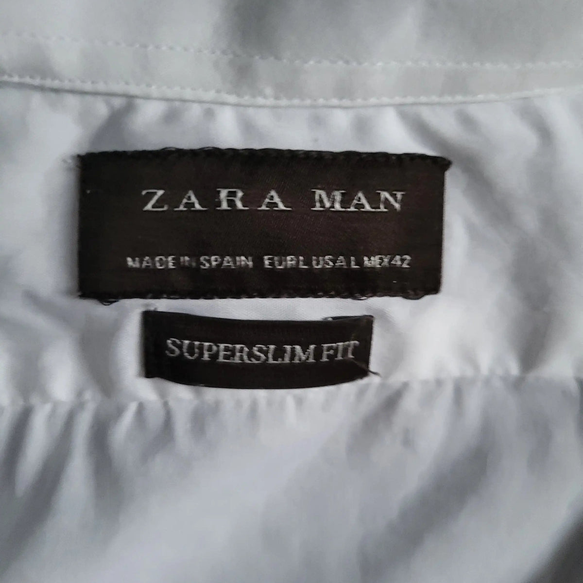 Chemise Zara Man Super Slim Fit Blanche - Taille L - Made in Spain - Coupe Ajustée