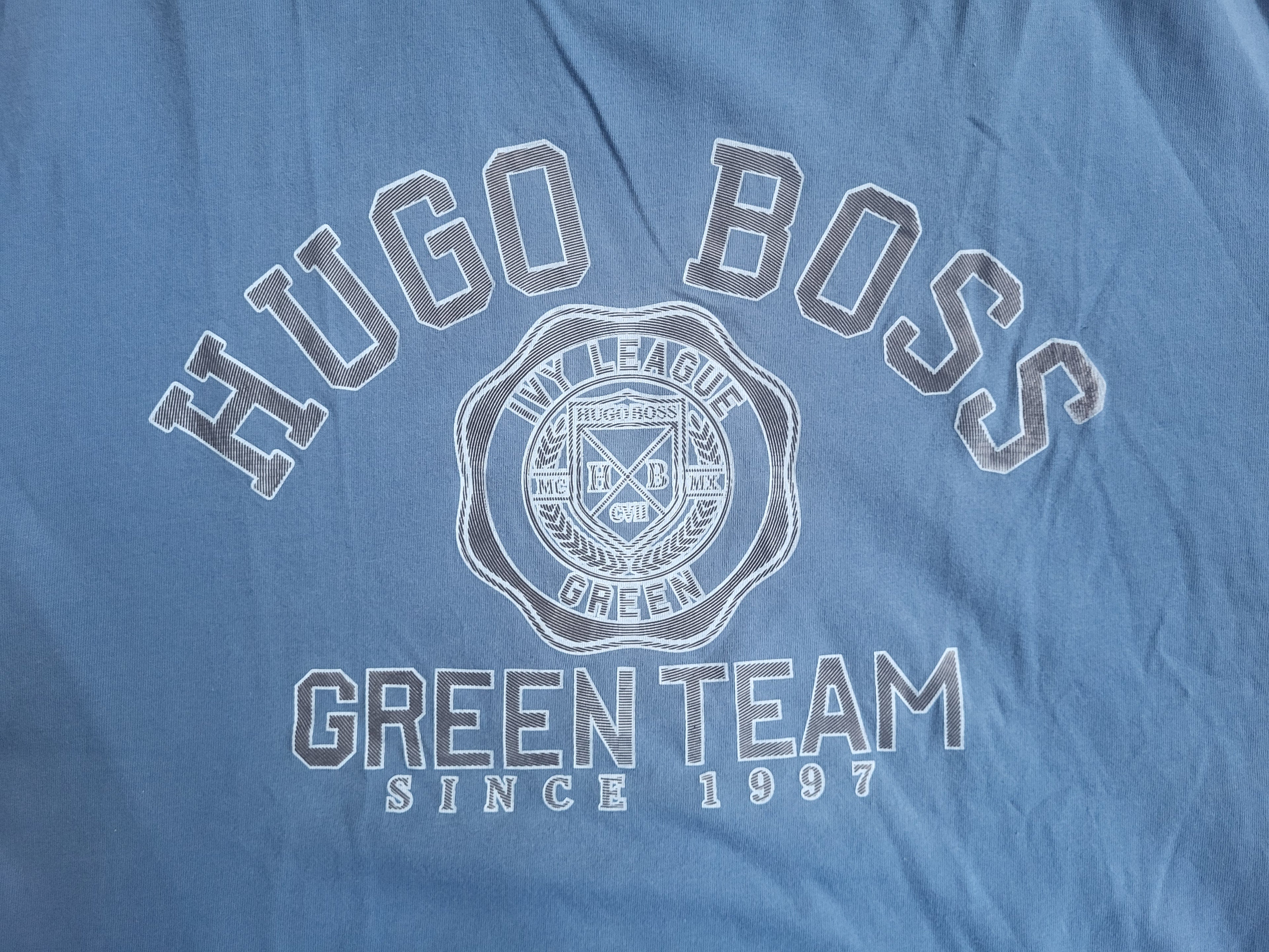 T-shirt Hugo Boss Green Team Bleu Coton Pima Sport Chic Taille M
