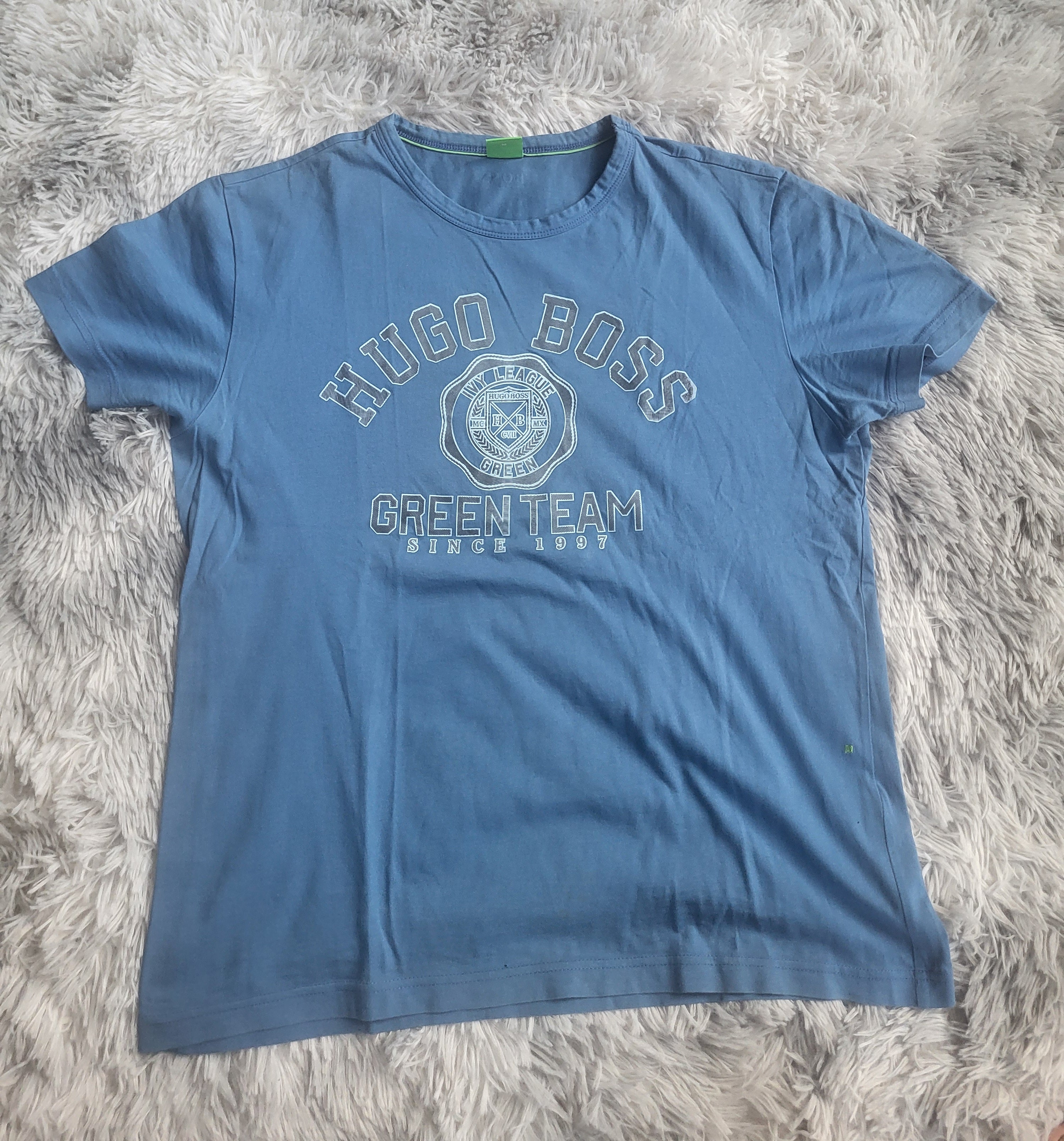 T-shirt Hugo Boss Green Team Bleu Coton Pima Sport Chic Taille M