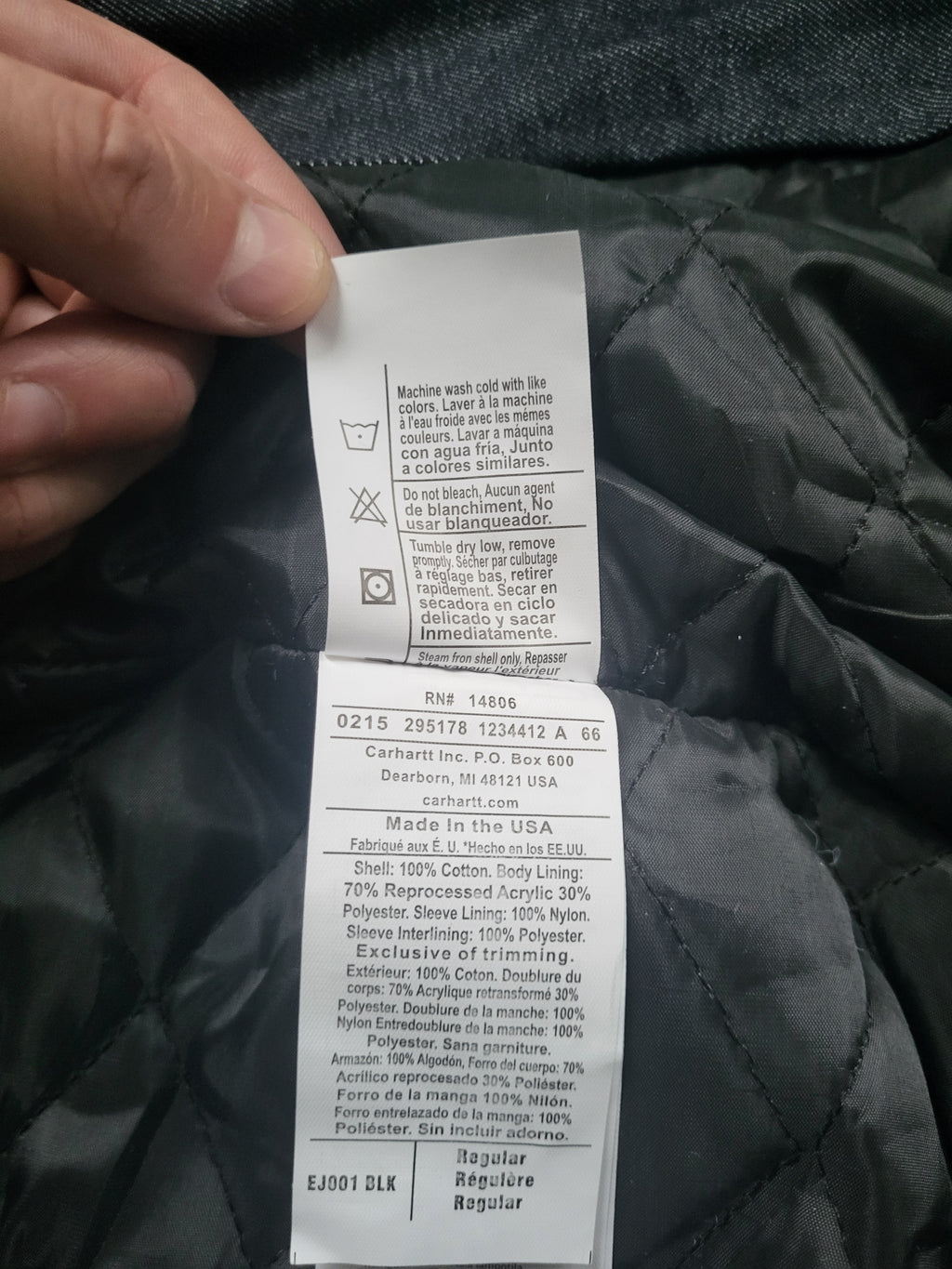 Veste Carhartt Active Denim Bleu Foncé - Made in USA - Vintage - Taille M -  État impéccable !