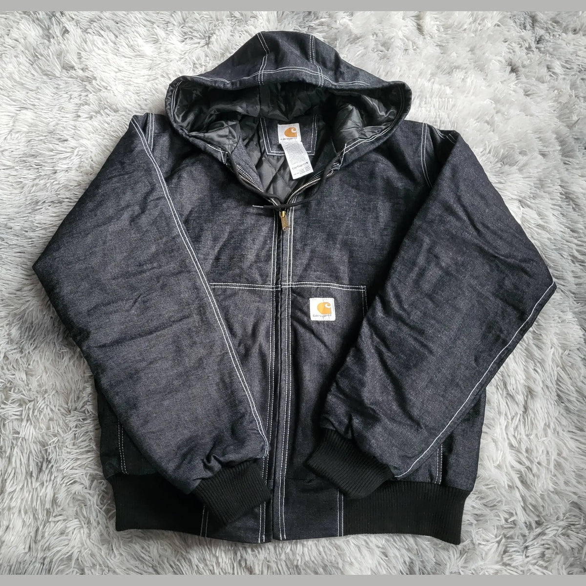 Veste Carhartt Active Jacket Denim Bleu Foncé Homme - Made in USA - Vintage - Taille XL 