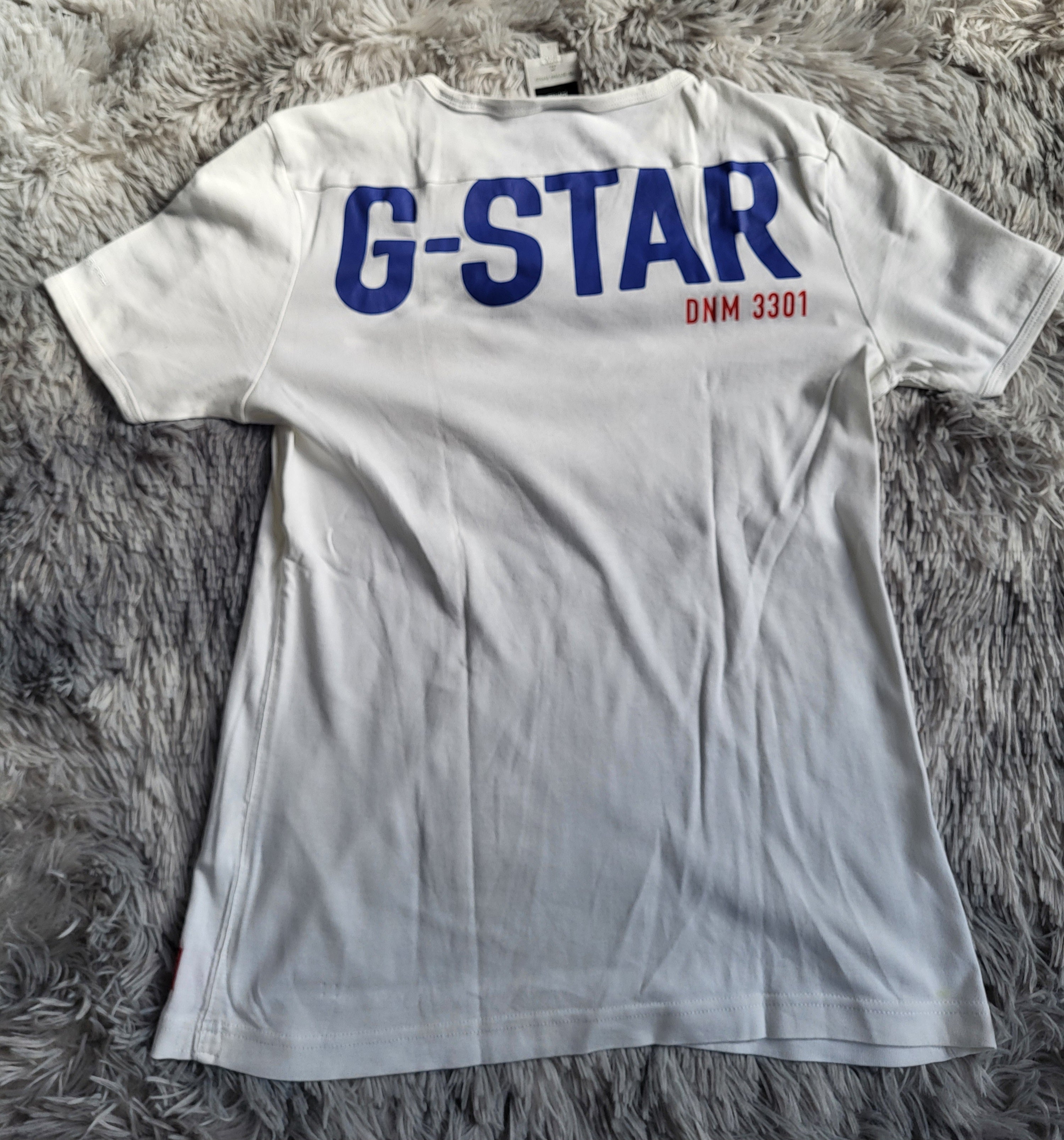 T-shirt G-Star RAW Originals Graphic 8 – Coton Bio – Taille L – Blanc Optique