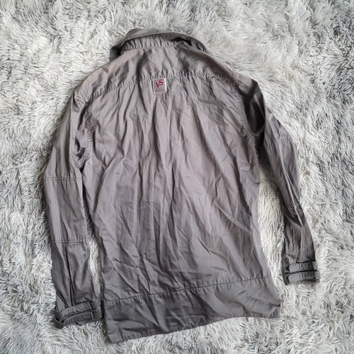 Chemise Versace Sport Vintage - Style Safari Utility Gris Anthracite - Archive Y2K - Luxe Italien