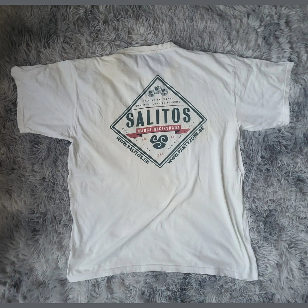 T-shirt Salitos Beer Tequila Merchandising Blanc Vintage XL B&C Collection