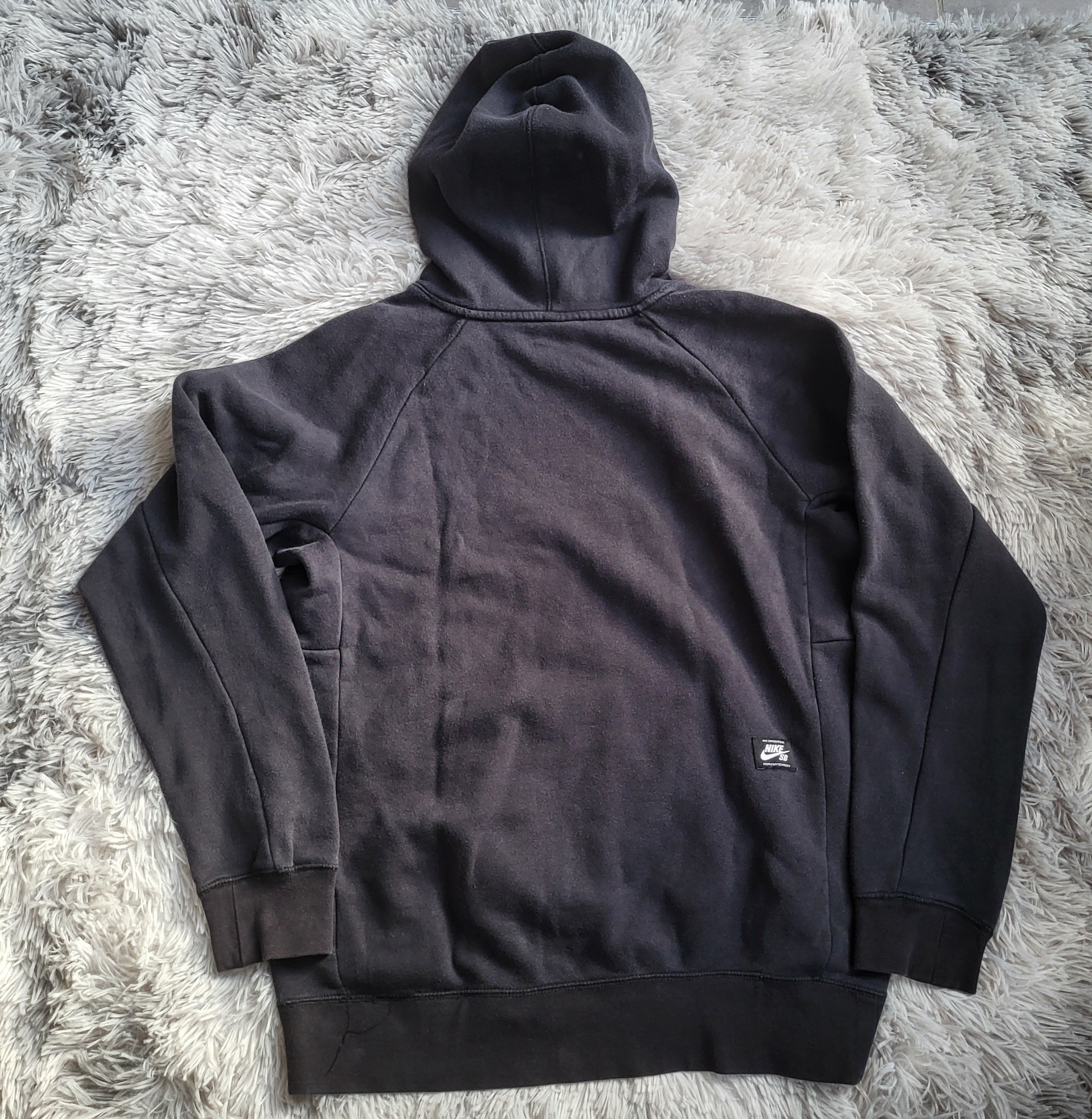 Sweat à capuche Nike SB Icon Essential Noir - Logo Blanc - Taille S