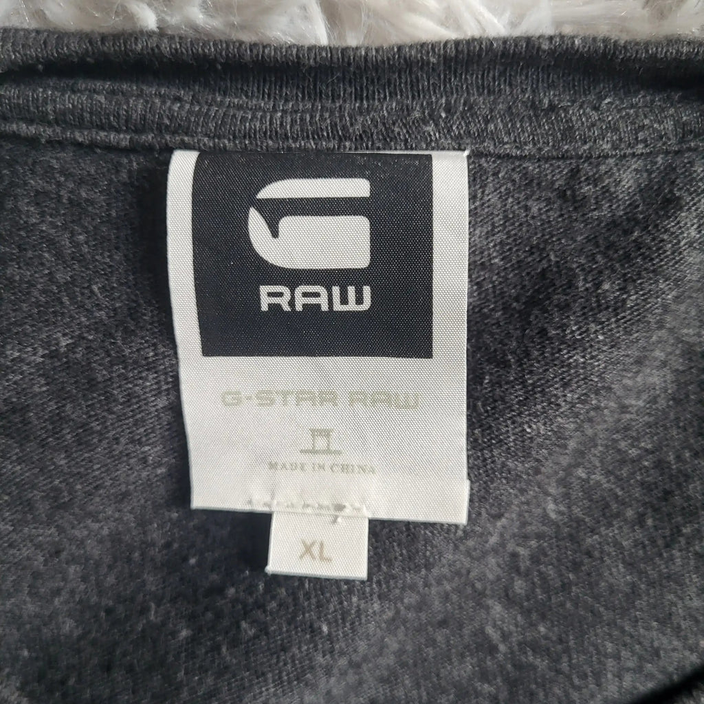 T-shirt G-Star RAW Graphic – Gris Anthracite Chiné – 100% Coton – Taille XL