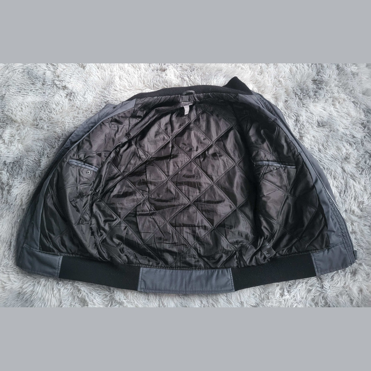 Blouson H&M Homme Workwear Matelassé – Gris Anthracite – Taille 50 (M)