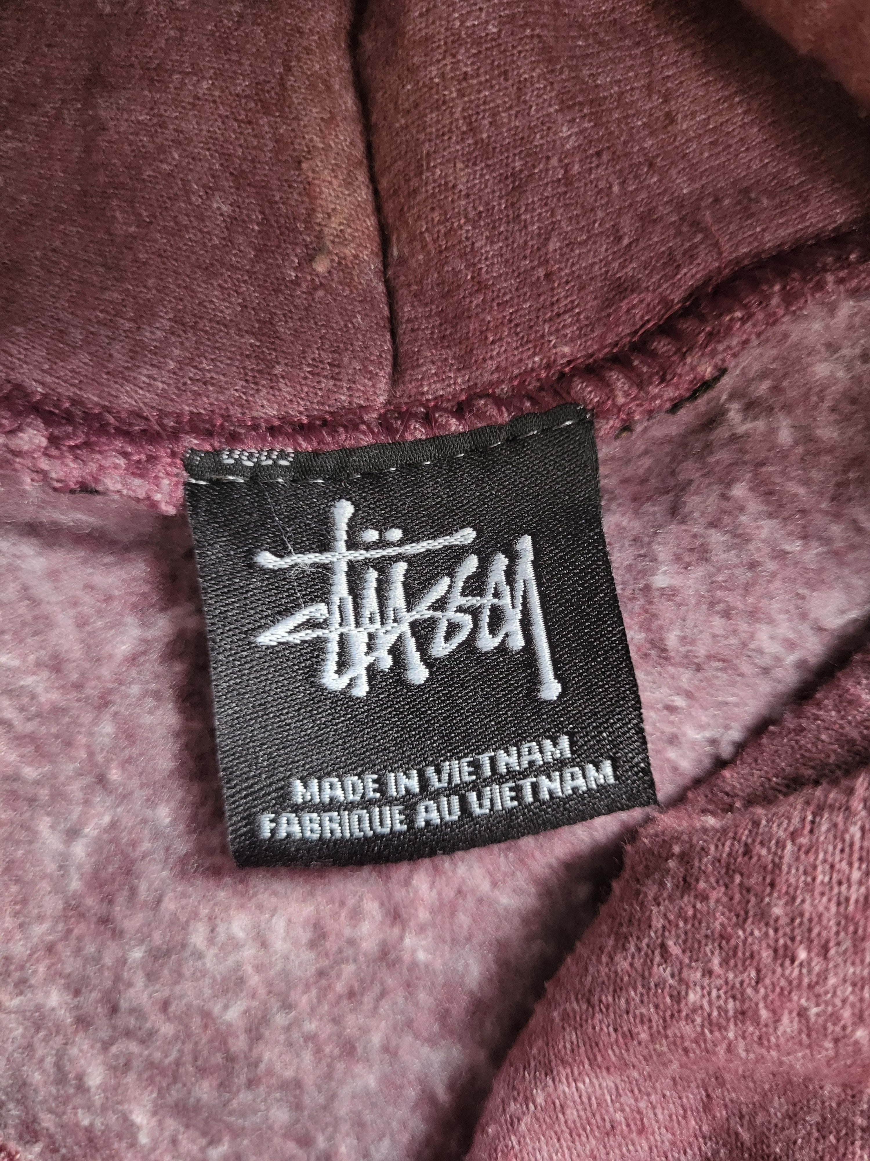 Sweat à capuche Stüssy Reworked Patchwork – Pièce Unique 1/1 – Bordeaux & Vert Olive – Taille XL
