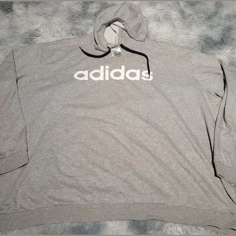 Sweat à capuche Adidas gris clair, taille XL. Fripes Sélect