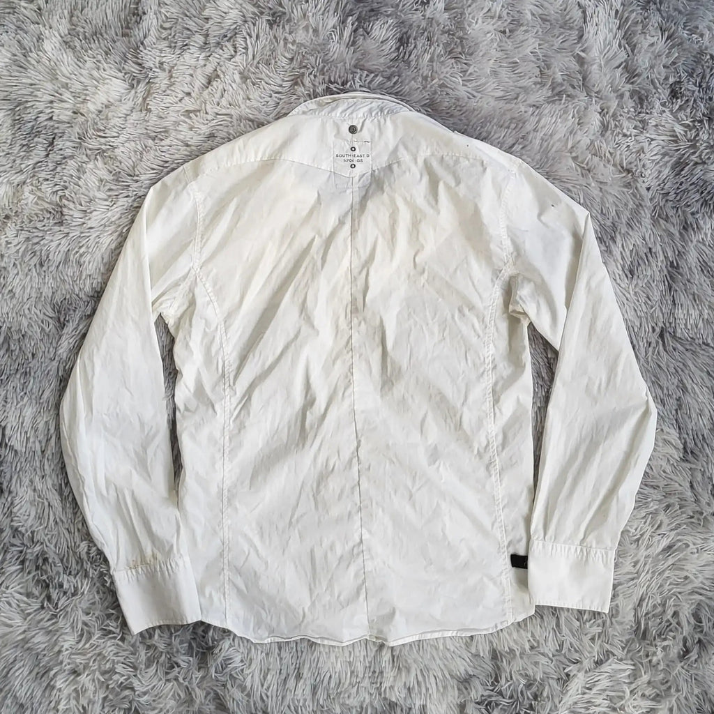 Chemise G-Star RAW Landoh Slim Blanche - Taille XL - Style Utilitaire Tacoma - Coton Premium