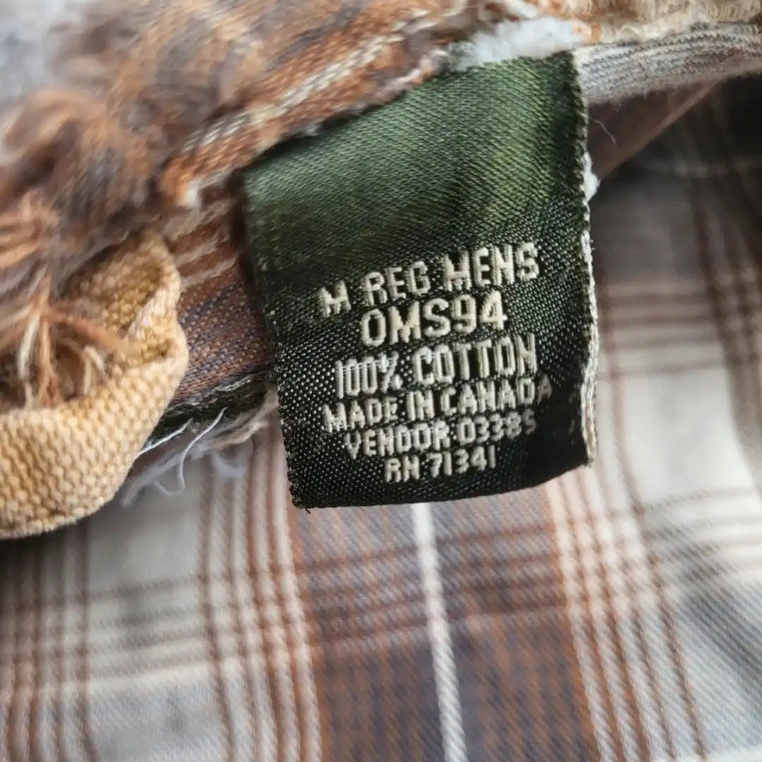 Chemise à carreaux marron pour homme, taille M, 100% coton, Fripes Sélect