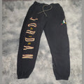 Pantalon de Training Nike Jordan Noir – Logo Floqué – Taille S – Style Distressed Streetwear