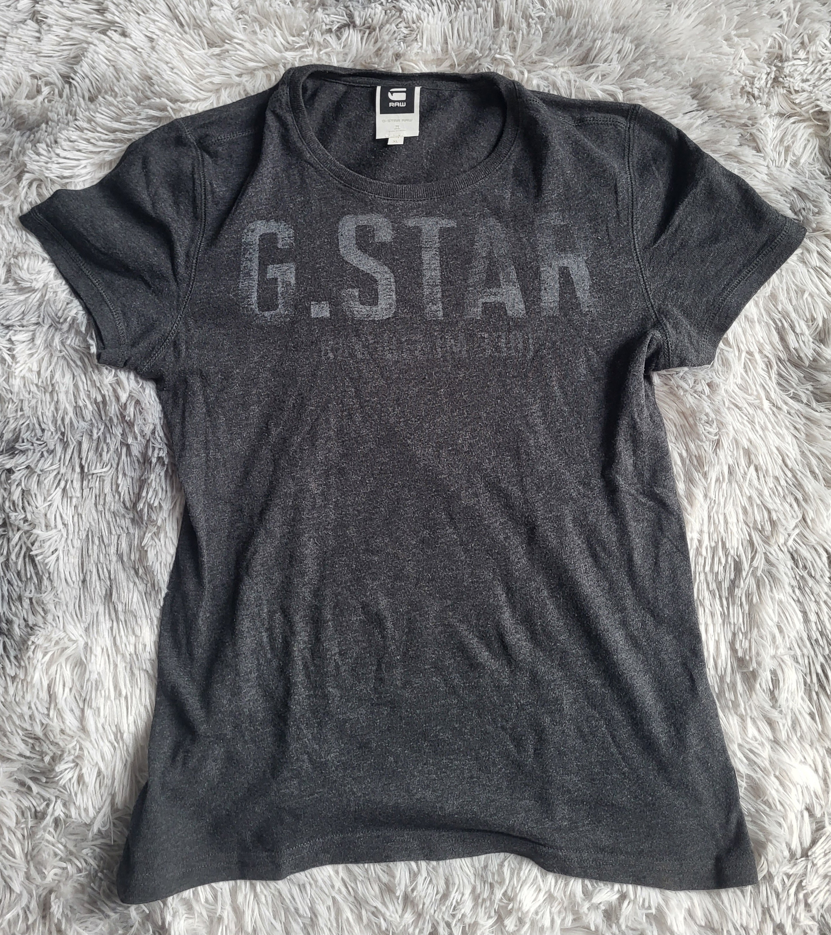 T-shirt G-Star RAW Graphic – Gris Anthracite Chiné – 100% Coton – Taille XL