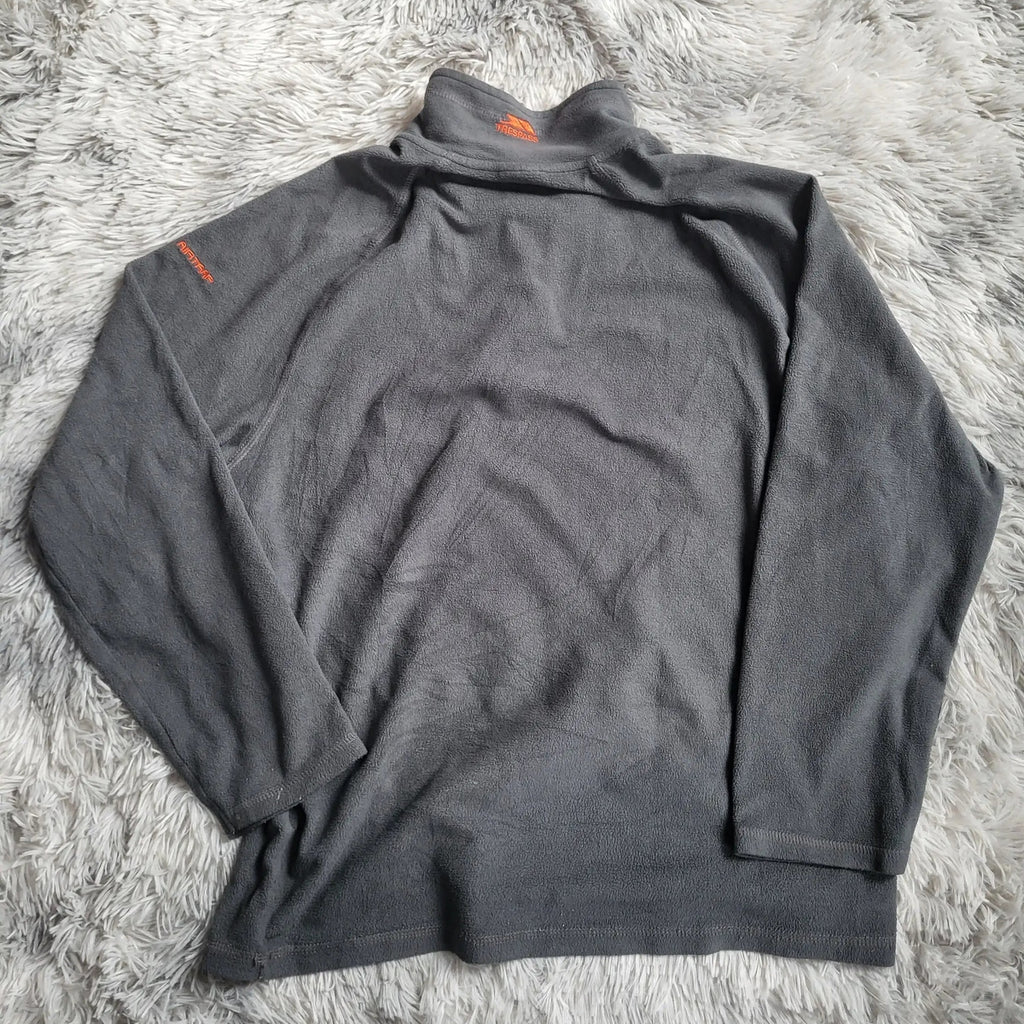 Micropolaire Trespass Blackford Gris Anthracite & Orange - Col Demi-Zip - Taille L