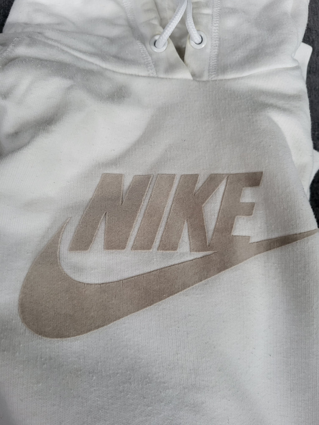 NIKE SPORTSWEAR RALLY - Col Funnel - Blanc Crème - Logo Velours Relief - Taille L