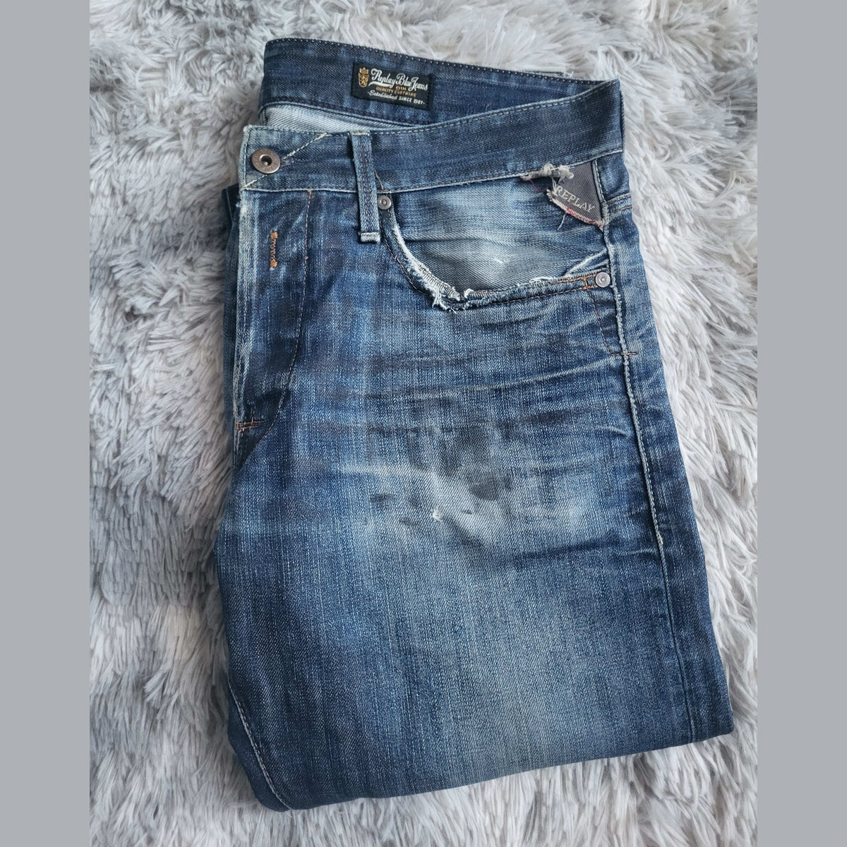 Jean Replay bleu délavé, taille 32, Fripes Sélect