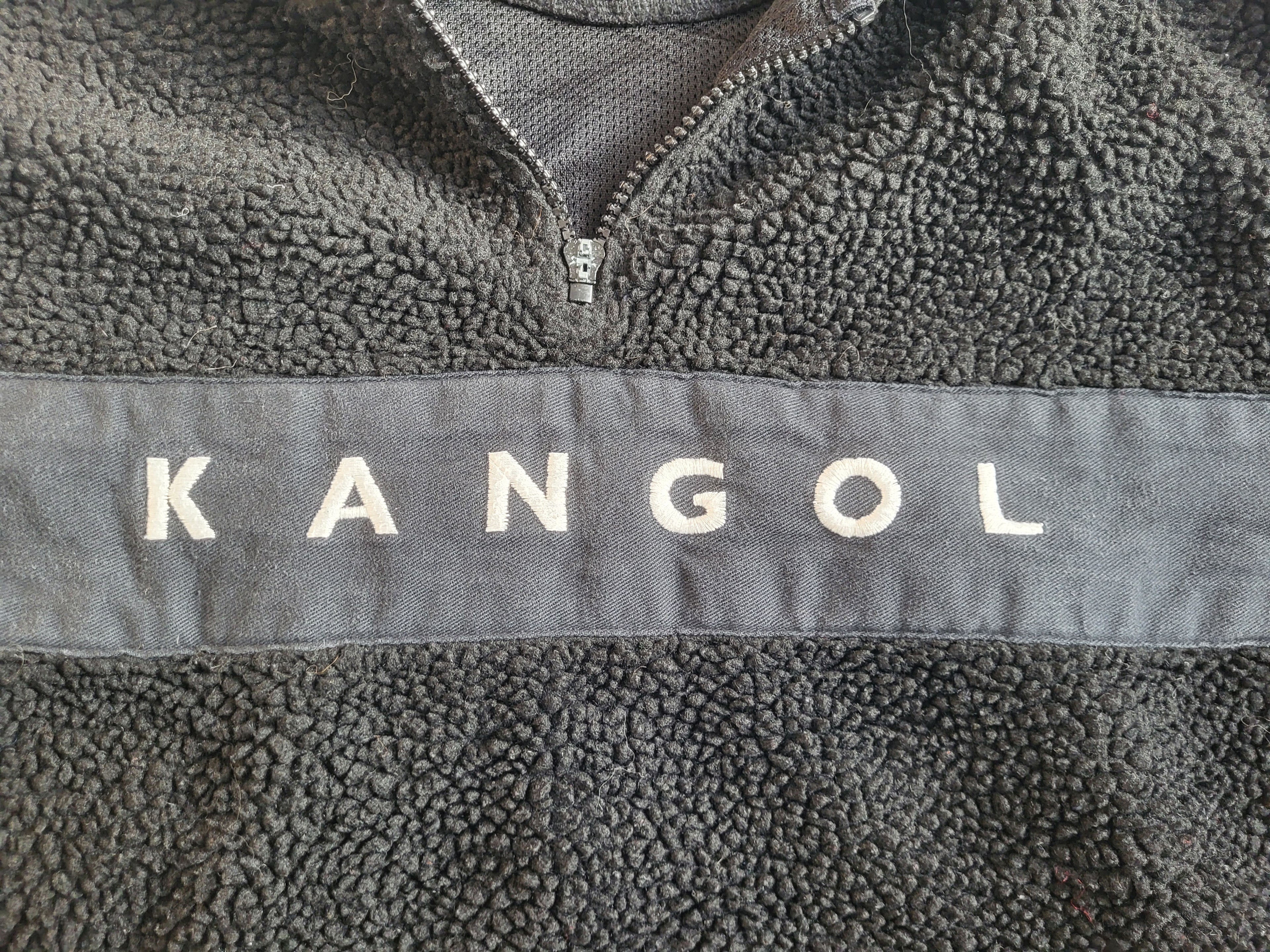 POLAIRE KANGOL SHERPA VINTAGE XL - ANORAK NOIR - STYLE STREETWEAR