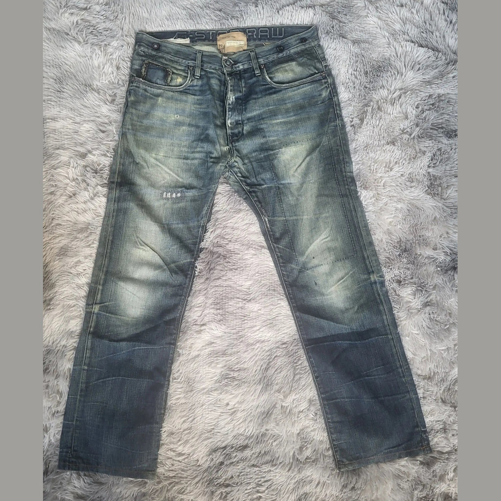 Jean G-Star RAW 3301 Homme W34 L34 Coupe Regular Tapered Délavé
