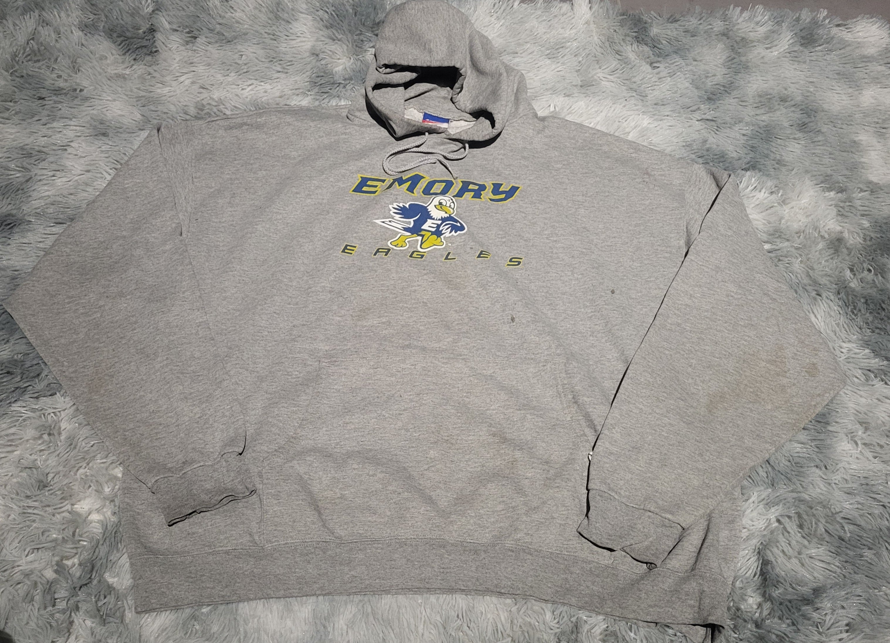 Sweat Champion Vintage Emory Eagles – Gris Chiné – Taille 3XL – Style College US Oversize