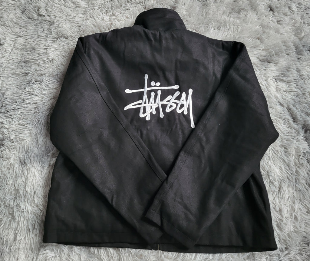 Veste Stüssy Canvas Noire Homme - Double Logo Brodé - Taille L - Neuf