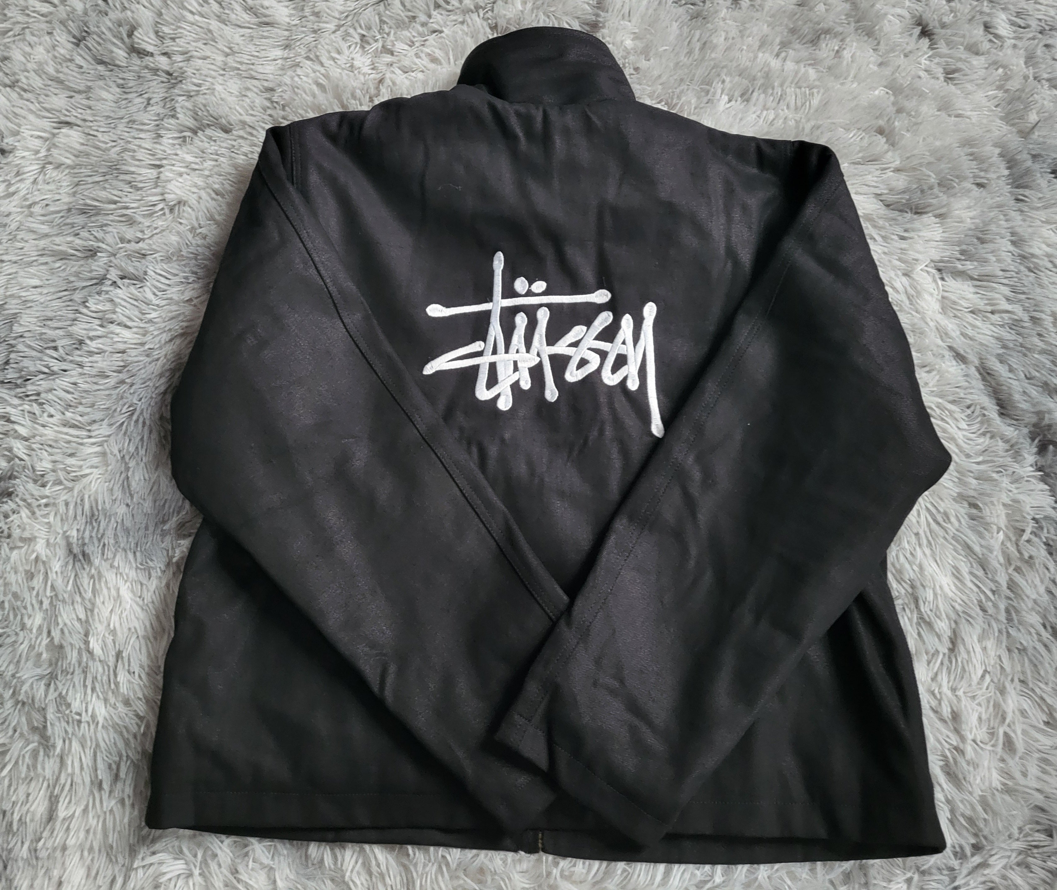 Veste Stüssy Canvas Noire Homme - Double Logo Brodé - Taille L - Neuf