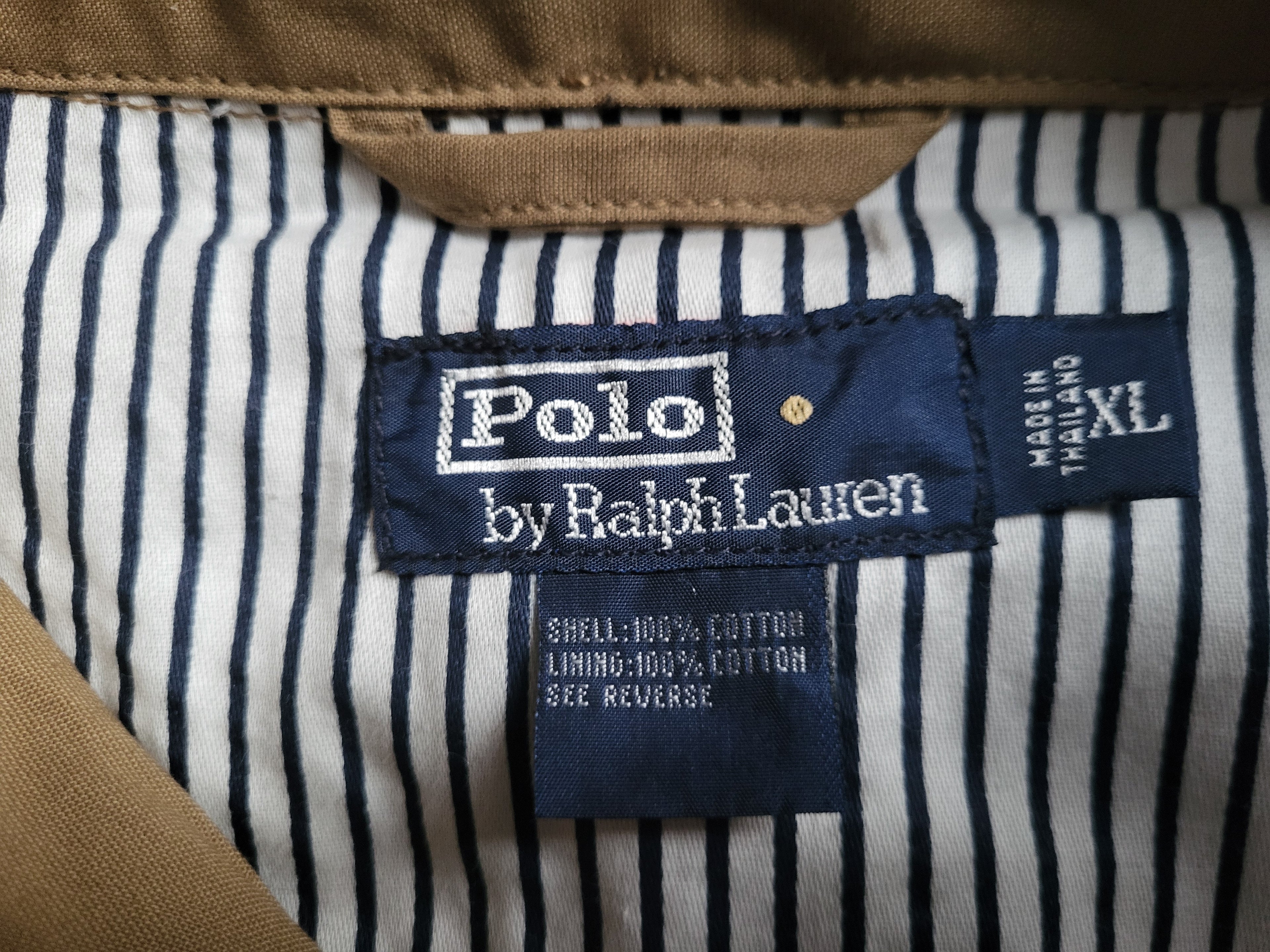 Veste Harrington Polo Ralph Lauren Homme - Beige - Coton Premium - Taille XL - Neuf