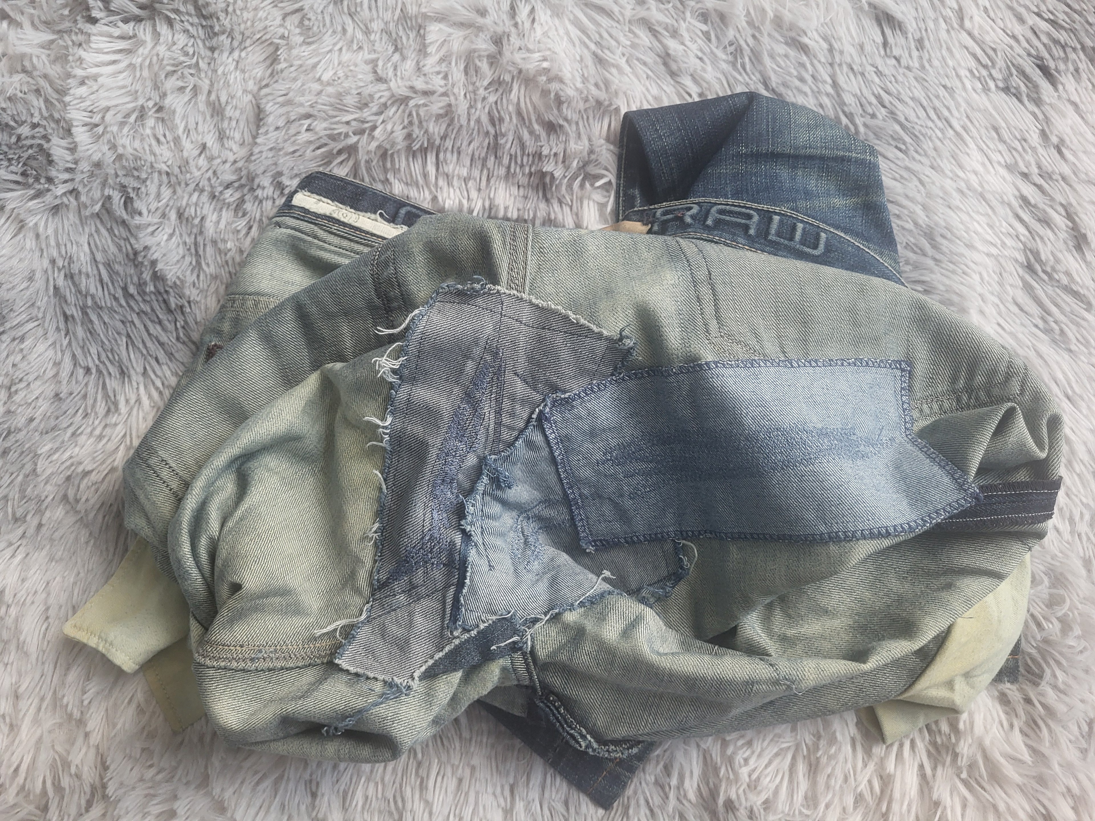 Jean G-Star RAW 3301 Homme W34 L34 Coupe Regular Tapered Délavé