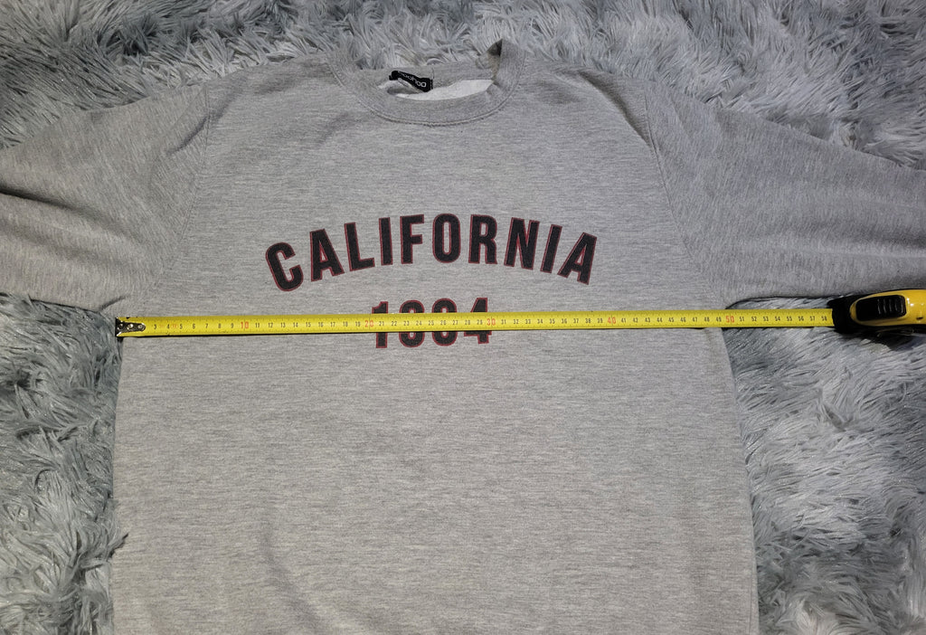 Sweat Boohoo California 1994 - Gris - Taille S (estimée)