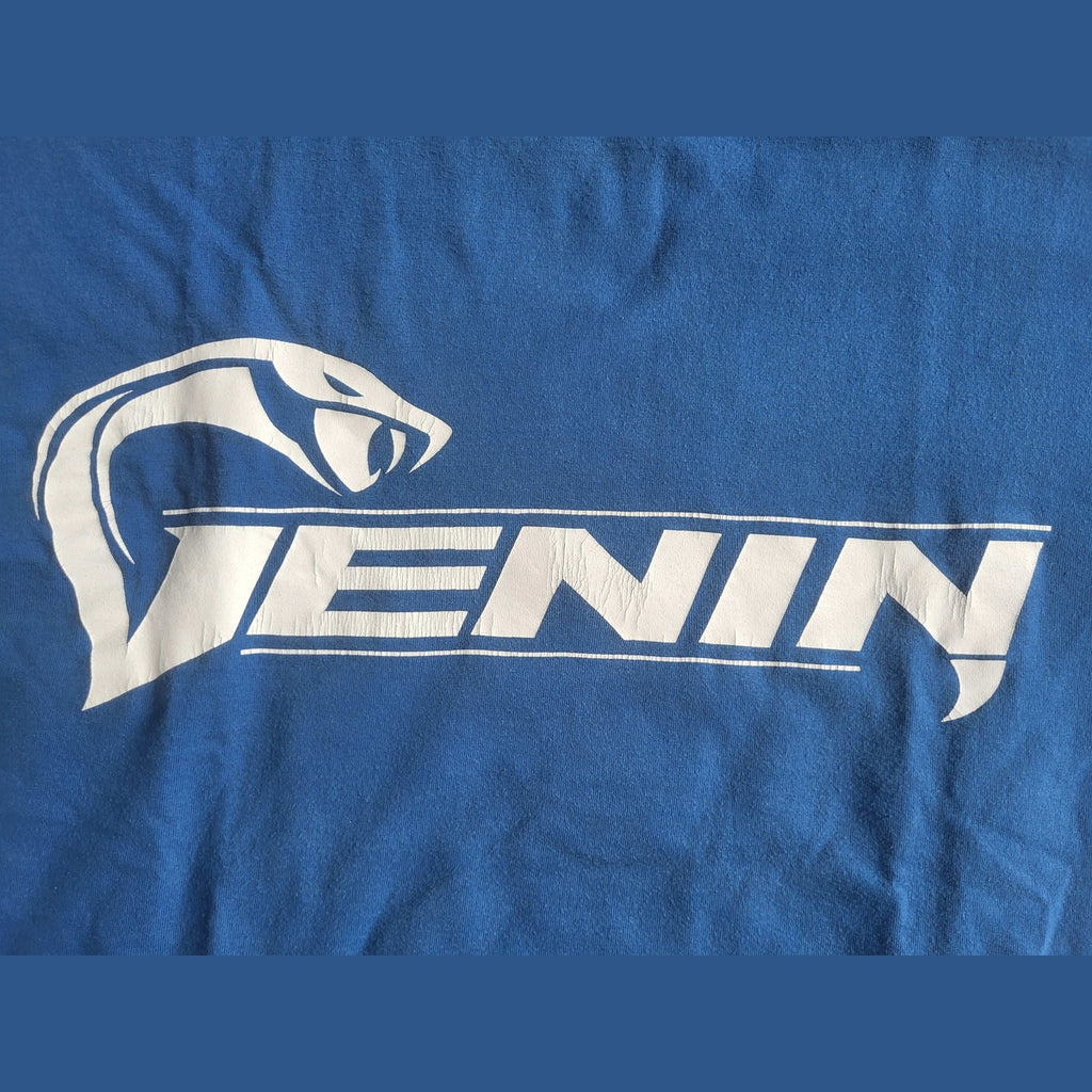 T-shirt bleu Venin, logo serpent blanc, taille non visible, Fripes Sélect